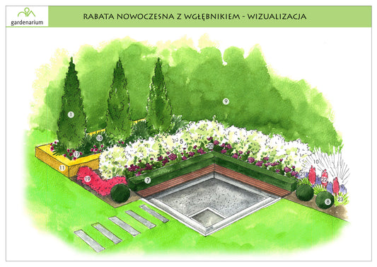 Nr 0012 Rabata nowoczesna z wgłębnikiem