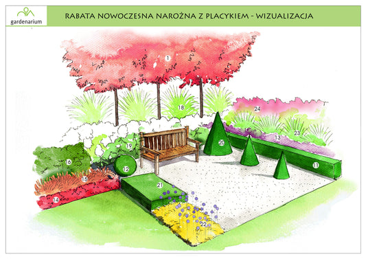 Nr 0016 Rabata nowoczesna narożna z placykiem kawowym